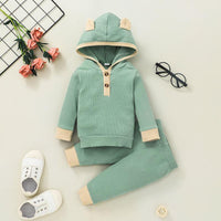 Toddler Boys Girls Solid Color Hoodie Pants Set - PrettyKid