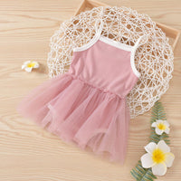 2021 Summer Girls' Knitted Suspender Mesh Stitched Princess Fluffy Skirt - PrettyKid