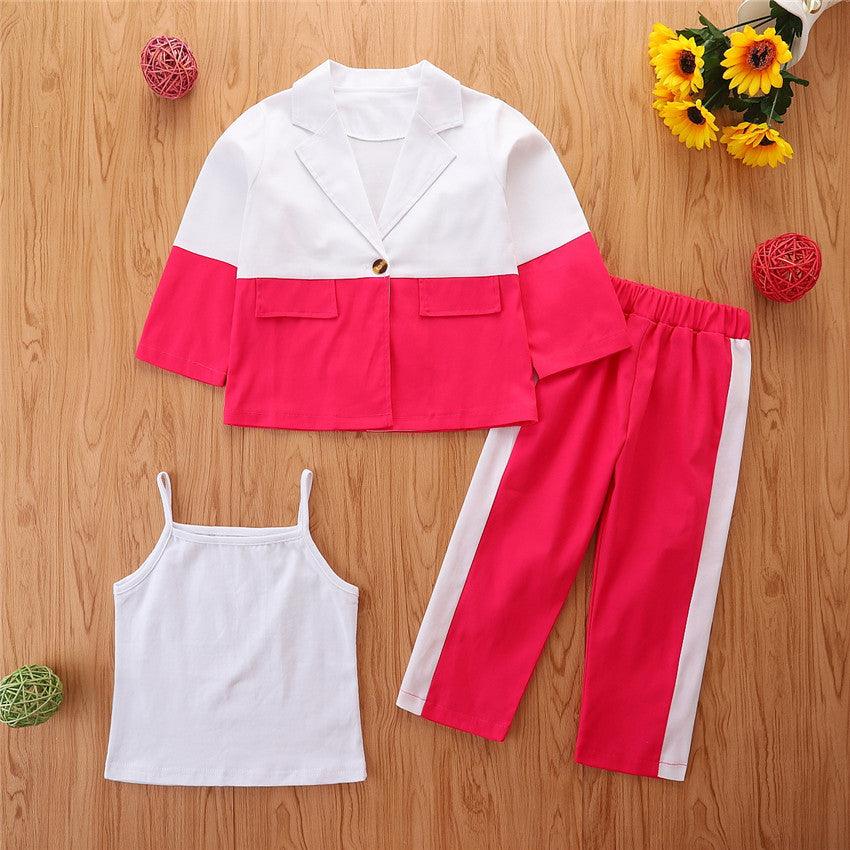 Autumn Kids Girl Solid Color Suit Trendy Girl Clothes Wholesale - PrettyKid