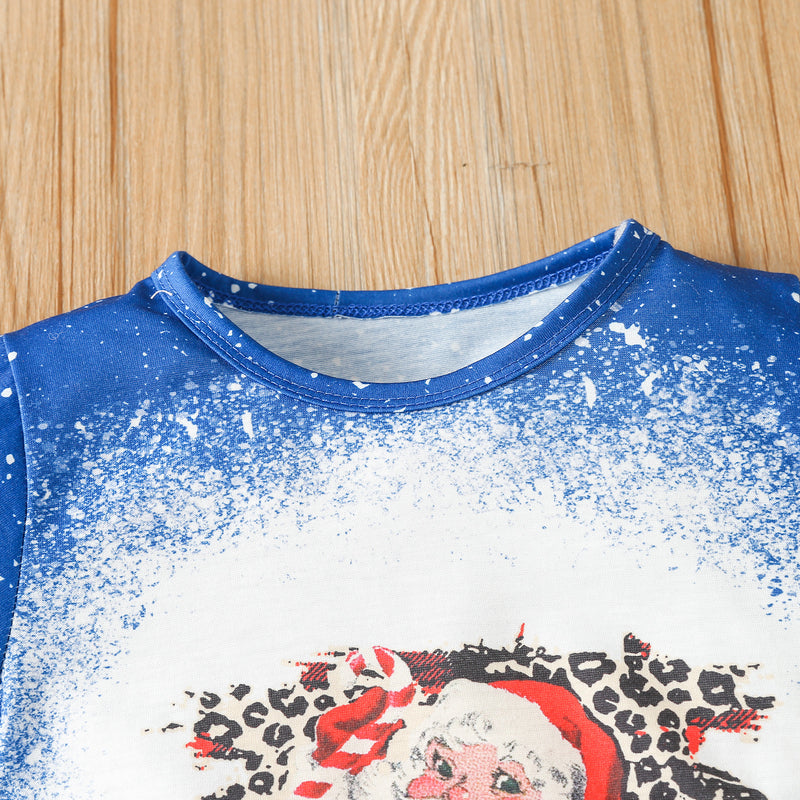 Children's Boys Round Neck Short Sleeve Cartoon Christmas Printed T-shirt - PrettyKid