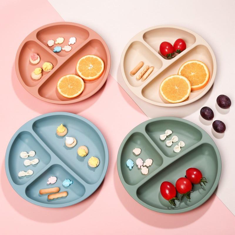 Baby Silica Gel Plate Children's Tableware Auxiliary Food Bowl Dividing Plate - PrettyKid