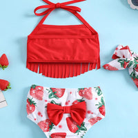 Infant and Young Children's Fashion Split Swimsuit Suit Three-piece Set - PrettyKid