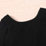 Toddler Kids Girls' Long Sleeve Round Neck Top Irregular Denim Skirt Set - PrettyKid