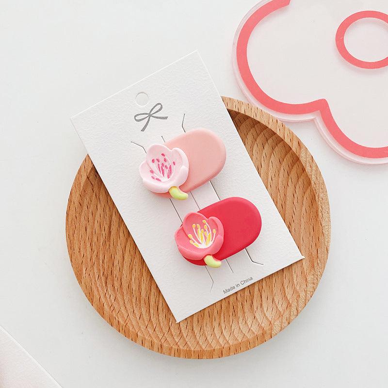 Sweet and Beautiful Girl's Pink Flower Hair Ring Lovely Fringe Hairpin Girls Hair Accessories