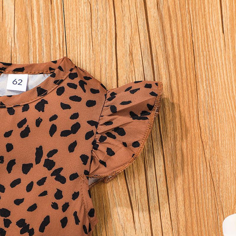 Baby Girl Sleeveless Leopard Print Jumpsuit - PrettyKid