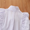Children Girls Shirt Skirt Denim Belt Set - PrettyKid