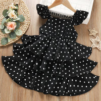 Toddler Kids Girls Polka Dot Short Sleeve Cake Dress Wholesale Girls Dresses - PrettyKid