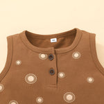 Toddler Kids Boys Sleeveless Polka Dot Printed Solid Vest Set - PrettyKid