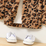 Baby Leopard Print Long Sleeve Lapel Cardigan Jacket - PrettyKid