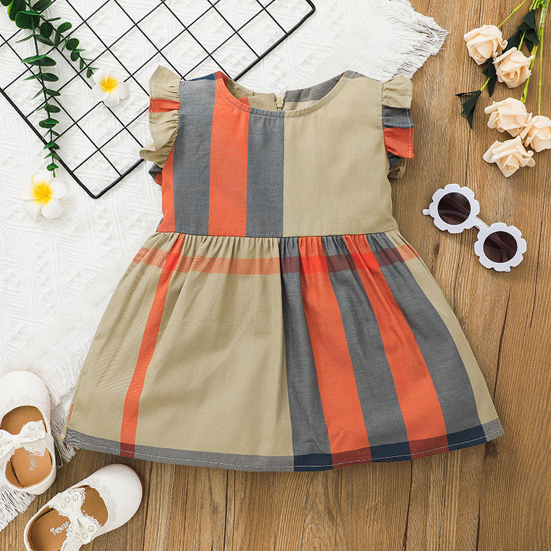 Toddler Girls Summer Crew Neck Striped Sleeveless Dress - PrettyKid
