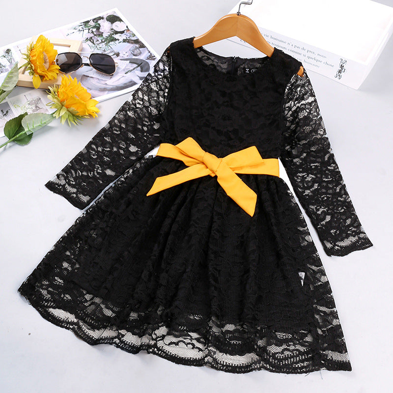 Toddler Girls Lace Long Sleeve Dress Kids Wear Wholesale - PrettyKid