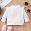 Toddler Girl Solid Color Twist Knitted V-neck Cardigan Coat - PrettyKid