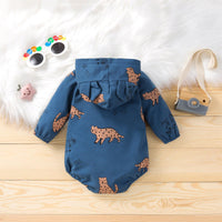 Baby Boys Girls Cartoon Animal Hooded Jumpsuit - PrettyKid