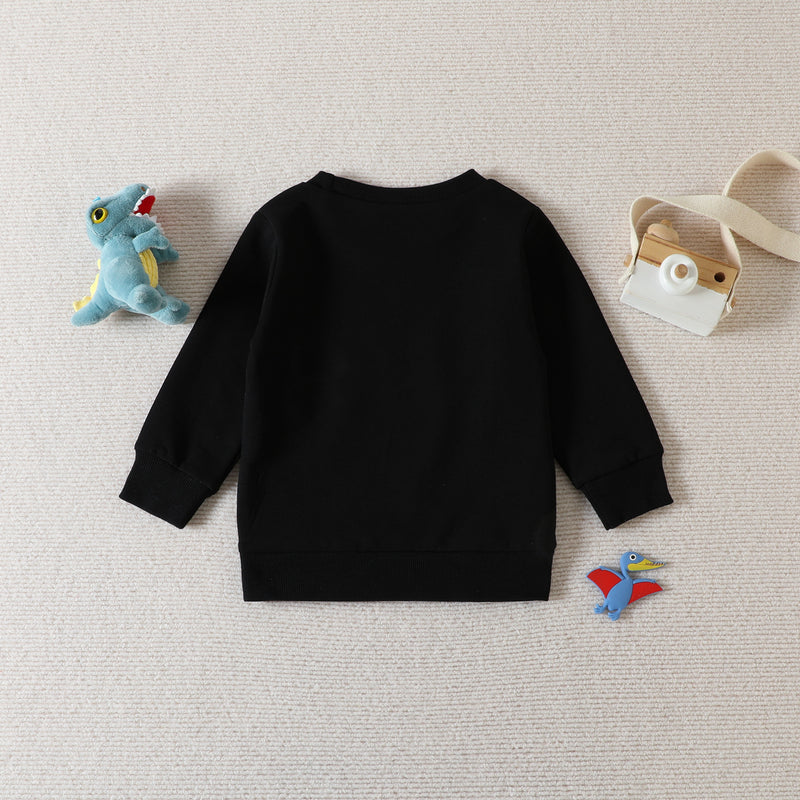 Spring and Autumn Children's Sweater Boy's Cartoon Dinosaur Printed Sweater - PrettyKid