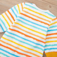 Baby Boys Girls Color Stripe Wrap Jumpsuit - PrettyKid