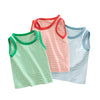 Kids Boys Girls Summer Stripe Contrast Sleeveless Vest Bottomed Shirt - PrettyKid