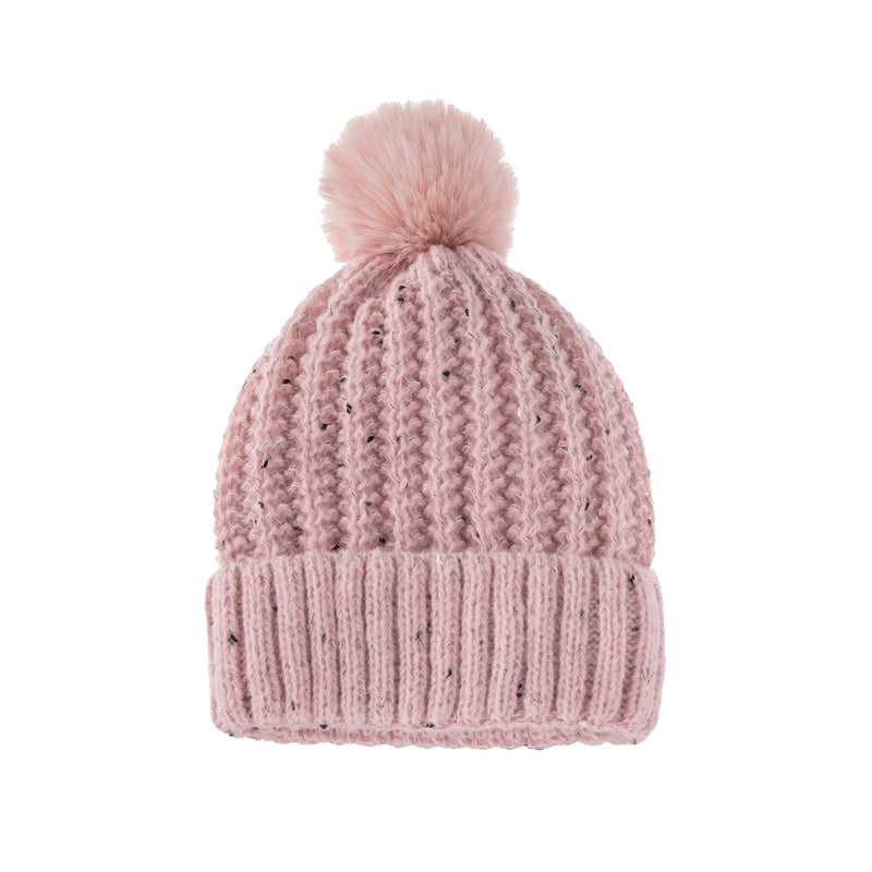 Children Autumn and Winter Pure Color Wool Ball Knitted Hat - PrettyKid