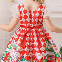 Kids Girls Plaid Print Dress Christmas Dress Children's Boutique Wholesale Vendors - PrettyKid