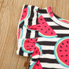 Toddler kids girls' watermelon print short sleeve top denim shorts suit - PrettyKid
