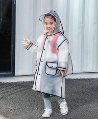 Transparent long one-piece raincoat for children - PrettyKid