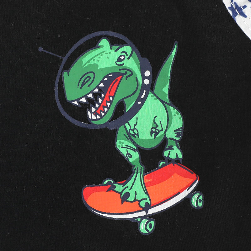 Toddler Boys Solid Color Cartoon Dinosaur Print Sleeveless Vest and Shorts Set - PrettyKid