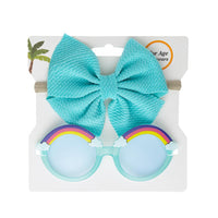 Children's Sun Lens Belt Suit Sunglasses Hair Belt Two-piece Set