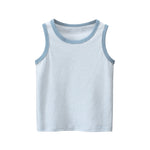 Kids Boys Girls Summer Stripe Contrast Sleeveless Vest Bottomed Shirt - PrettyKid