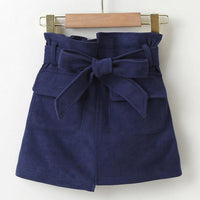 Toddler Kids Girls Solid Color Half Skirt Cotton with Waistband Short Skirt - PrettyKid