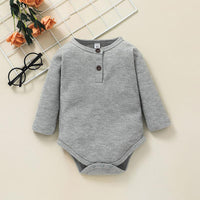 Baby Boys Girls Solid Color Knitted Striped Pullover Long Sleeve Set - PrettyKid