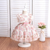 Girl's Court Style Lolita Sleeveless Printing Lovely Fluffy Skirt Wholesale Little Girl Dresses - PrettyKid