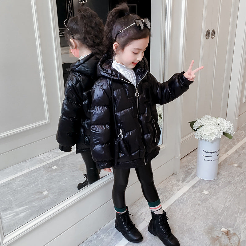 2022 Children's Cotton Padded Jacket Black Thickened Hooded Padded Jacket - PrettyKid