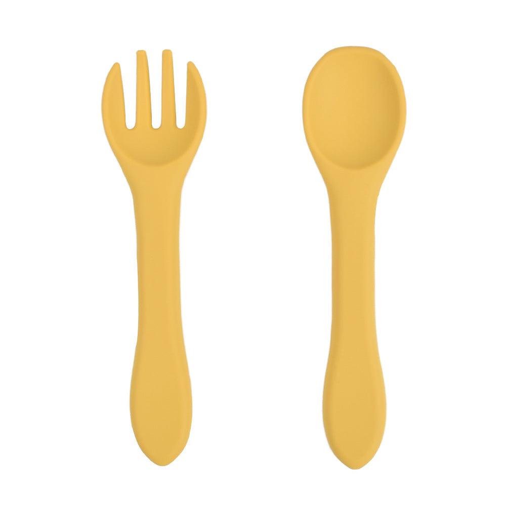 Baby‘s Silicone Tableware Food Grade Silicone Spoon Fork Set - PrettyKid