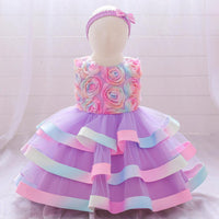 Baby Girls Flower Cake Puffy Skirt Baby Girl Dresses Wholesale - PrettyKid