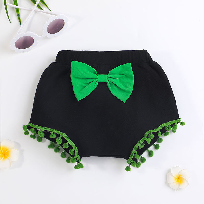 Toddler Girl St. Paddy's Day Clover Print Camisole Top Solid Shorts Set - PrettyKid
