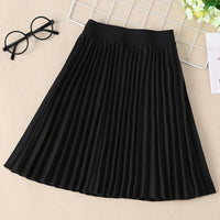 Toddler Kids Girls' Black Simple Pleated Skirt Skirt Skirt - PrettyKid