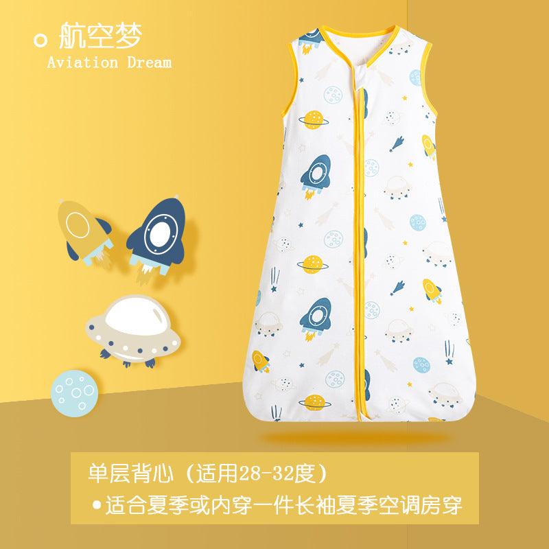 Summer Thin Baby Vest Pajamas Sleeveless Baby Kick Proof Quilt Children's Sleeping Bag - PrettyKid