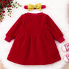 Toddler Girls Solid Corduroy Bow Dress - PrettyKid