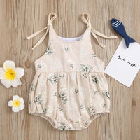 Baby Girls Lovely Plant Printed Children's Suspender Jumpsuit - PrettyKid