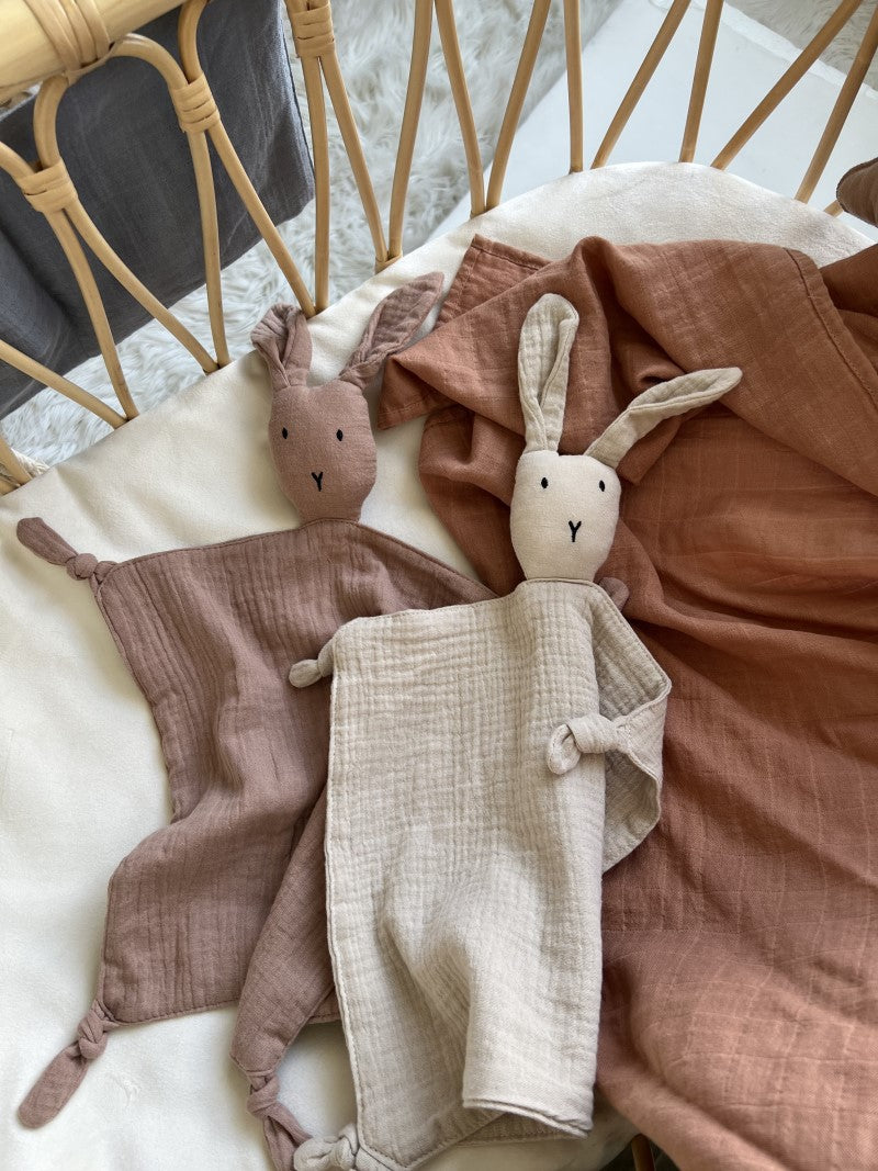 Newborn Baby Gauze Comforting Towel Baby Sleeping Doll Cotton Cute Rabbit Comforting Blanket - PrettyKid