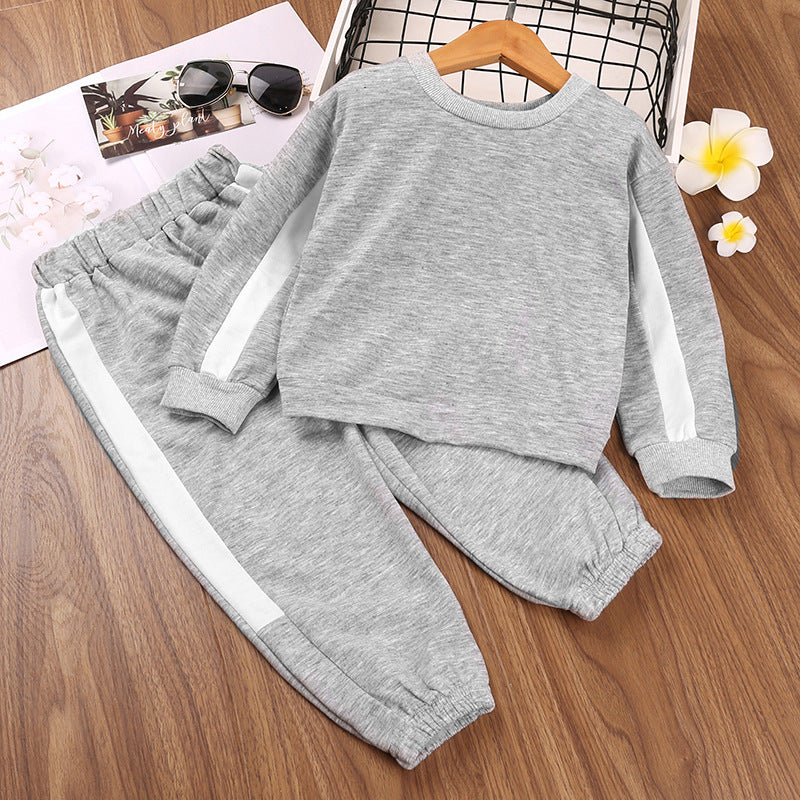 Toddler Kids Girl Solid Color Stitched Large Bow Long Sleeve Sweater Set - PrettyKid