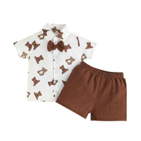 Short Sleeve Shirt+shorts Two-piece Boy's POLO Shirt Set - PrettyKid