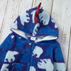 Toddler Kids Boys Cartoon Dinosaur Zipper Hooded Flannel Jacket - PrettyKid