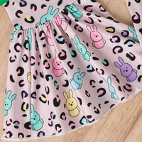 Easter Girls' Letter Printing Short-sleeved Rabbit Flare Trousers Three-piece Set