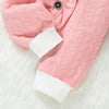 Baby Girls Kaai Cartoon Pink Hooded Long Sleeve Thickened Warm Jumpsuit - PrettyKid