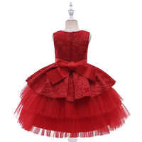 Kids Girls' Gauze Jacquard Fluffy Dress Children's Clothes Manufacturers Wholesale - PrettyKid