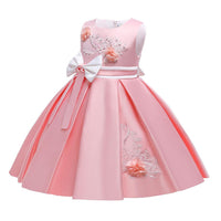 Kids Girls Bow Embroidered Pengpeng Skirt Children's Dress Wholesale Girls Dresses - PrettyKid