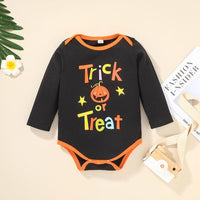 Baby Girls Halloween Alphabet Cartoon Printed Long Sleeve T-shirt Pants Hat Three Piece Set Trendy Baby Clothes Wholesale - PrettyKid