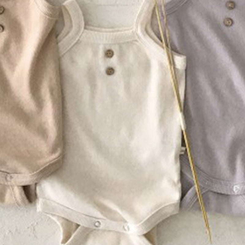 Summer Baby Sling One-piece Cotton Crawl Suit Undershirt - PrettyKid