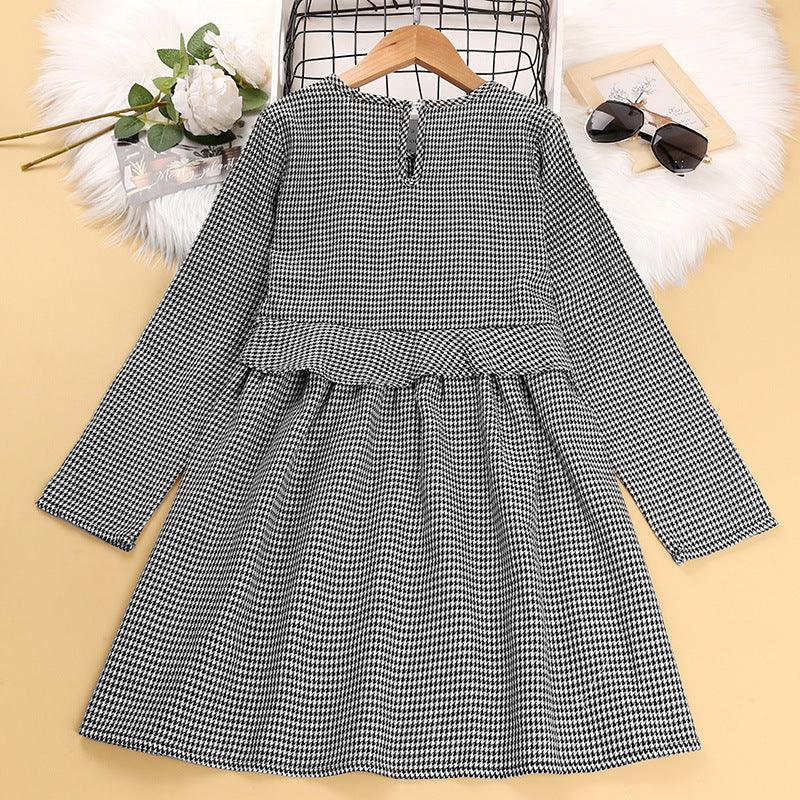 Children Girls' Long Sleeve Plaid Dress Wholesale Girls Dresses - PrettyKid