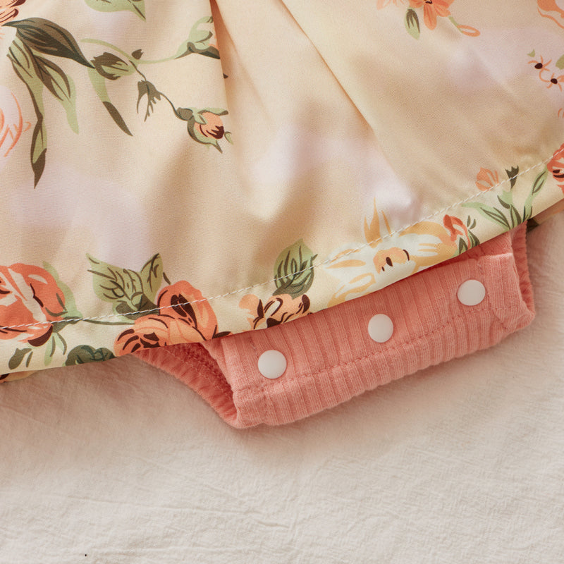 Toddler Girls Cotton Short Sleeve Strap Printed Skirt Three Piece Set - PrettyKid